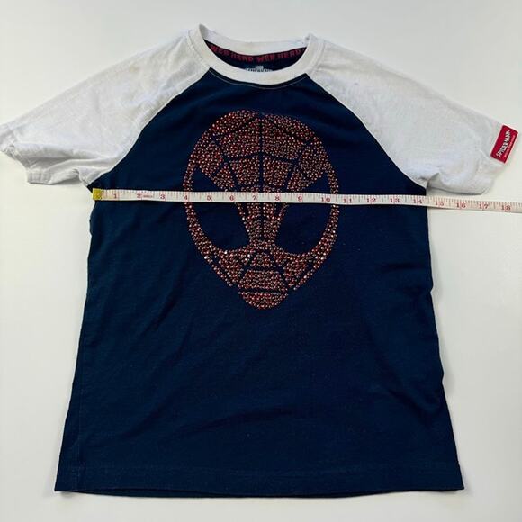 Marvel Spider-Man Studded Mask Boys Short Sleeve Raglan T-Shirt, Size Medium 8 - Picture 3 of 12